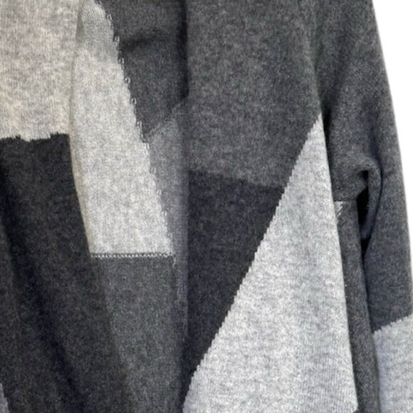 Saffron Cashmere Cardigan Open Color Block Graphic Sweater Knit Lightweight S - Picture 12 of 16